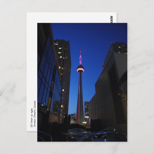 Toronto Tower Night Briefkaart (Voorkant / Achterkant)
