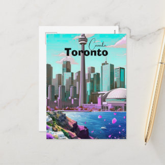 Toronto Travel Postcard, canada Travel Postcard, T Feestdagenkaart