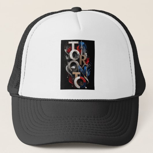 Toronto Urban Fusion 3D Typografie Trucker Pet (Voorkant)