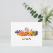 Toronto V2 skyline in watercolor Briefkaart (Staand voorkant)