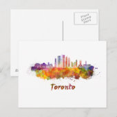 Toronto V2 skyline in watercolor Briefkaart (Voorkant / Achterkant)