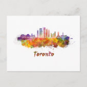 Toronto V2 skyline in watercolor Briefkaart (Voorkant)