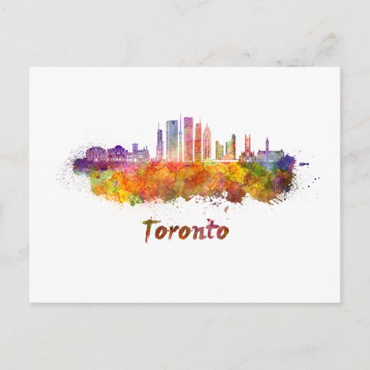 Toronto V2 skyline in watercolor Briefkaart (Voorkant)