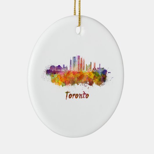 Toronto V2 skyline in waterverf Keramisch Ornament (Rechts)