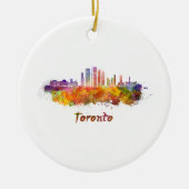 Toronto V2 skyline in waterverf Keramisch Ornament (Voorkant)