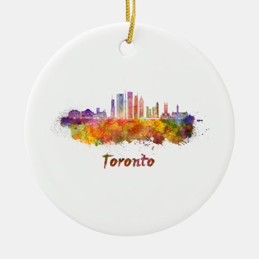 Toronto V2 skyline in waterverf Keramisch Ornament (Voorkant)