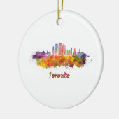 Toronto V2 skyline in waterverf Keramisch Ornament (Links)