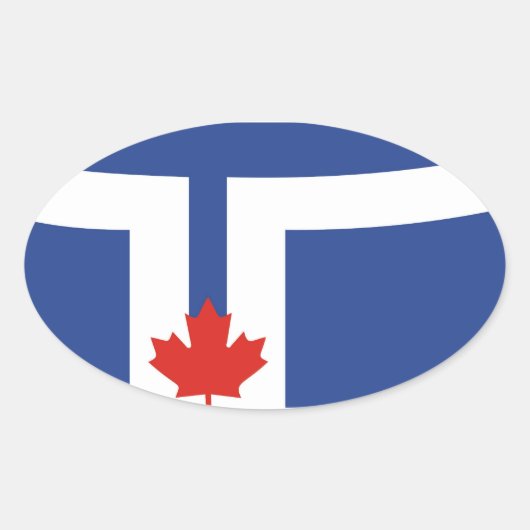 toronto vlag canada ovale sticker (Voorkant)