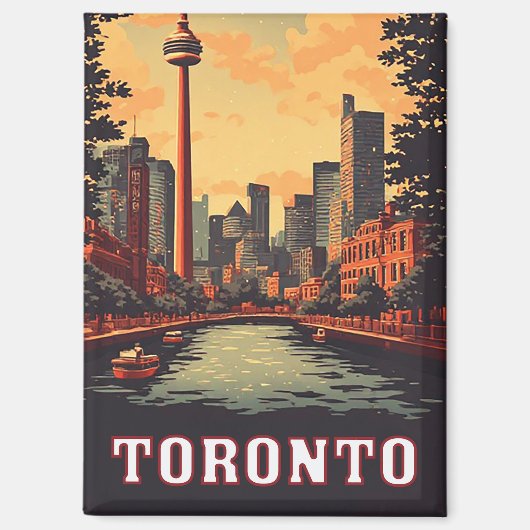 Toronto Waterfront en CN Tower Silhouet Magneet (Voorkant)