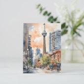 Toronto waterverf kunst briefkaart (Staand voorkant)
