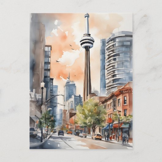Toronto waterverf kunst briefkaart (Voorkant)