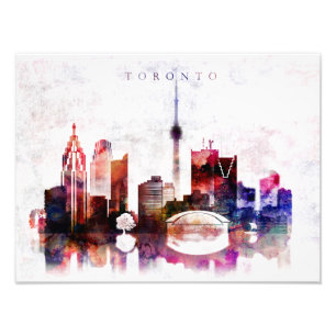 Toronto waterverf skyline foto afdruk