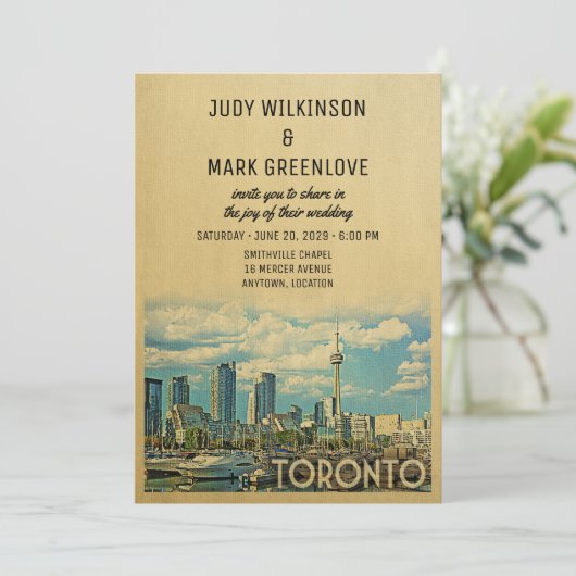 Toronto Wedding Invitation  Canada Kaart (Staand voorkant)