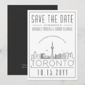 Toronto Wedding Stylized Skyline Save the Date Kaart (Voorkant / Achterkant)
