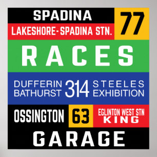 Toronto West End TTC Bus Rollsignbings Poster