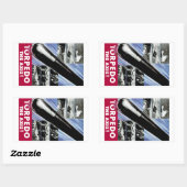 Torpedo de as rechthoekige sticker (Vel)