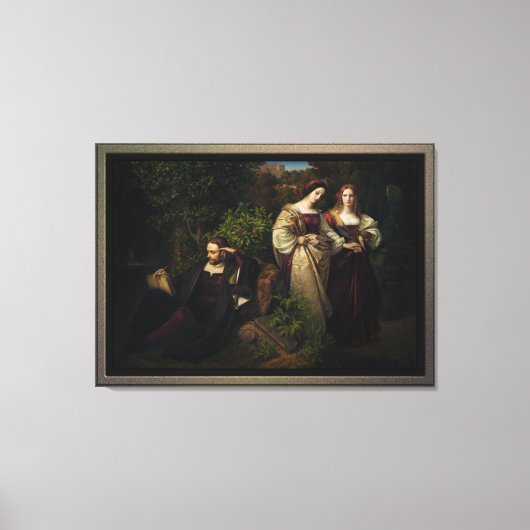 Torquato Tasso en de twee Leonores Canvas Afdruk (Voorkant)