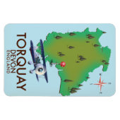 Torquay Devon kaart poster kunst. Magneet (Horizontaal)