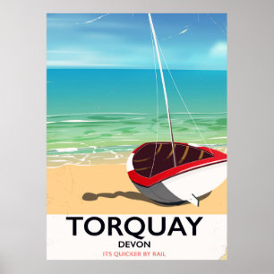 Torquay Devon poster voor het reizen langs de kus
