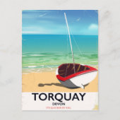 Torquay Devon poster voor het reizen langs de kus Briefkaart (Voorkant)