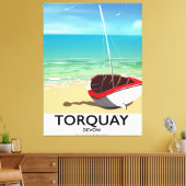 Torquay Devon poster voor het reizen langs de kus Canvas Afdruk (Insitu (Woonkamer))