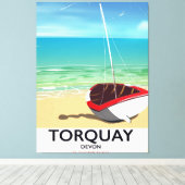 Torquay Devon poster voor het reizen langs de kus Canvas Afdruk (Insitu (Houten vloer))
