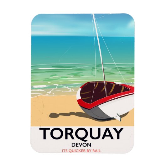 Torquay Devon poster voor het reizen langs de kus Magneet (Verticaal)