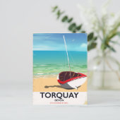 Torquay Devon vintage reisposter aan zee Briefkaart (Staand voorkant)