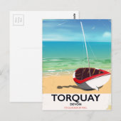 Torquay Devon vintage reisposter aan zee Briefkaart (Voorkant / Achterkant)