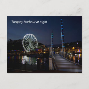 Torquay-haven 's nachts briefkaart