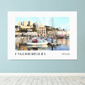Torquay Marina, Engelse Riviera, Devon Canvas Afdruk (Insitu (Houten vloer))