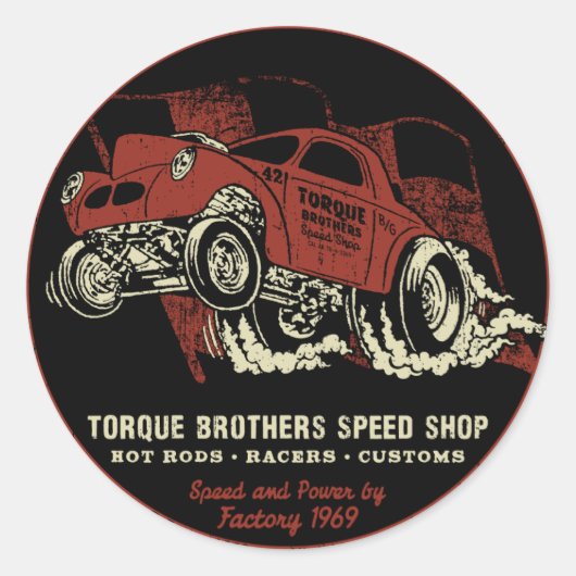 Torque Brothers TB018A Ronde Sticker (Voorkant)