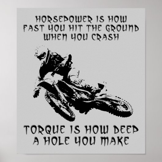 Torque Hole Dirt Bike Motocross Poster Sign Funny (Voorkant)