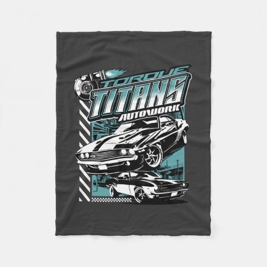TORQUE TITANS AUTOWORKS - USA LEGEND AUTO'S FLEECE DEKEN (Voorkant)