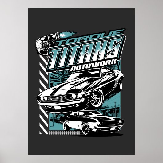 TORQUE TITANS AUTOWORKS - USA LEGEND CARS POSTER (Voorkant)