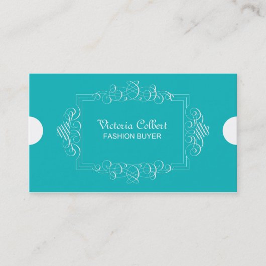 Torquoise Elegant-template voor visitekaartjes (Voorkant)