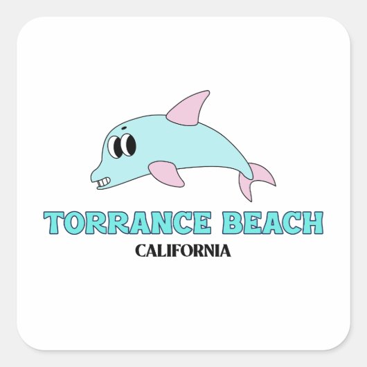 Torrance Beach - Californië Vierkante Sticker (Voorkant)