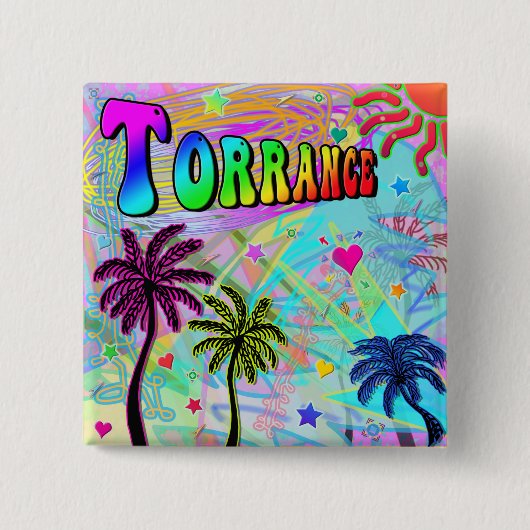 Torrance Leuke Romance Knop Vierkante Button 5,1 Cm (Voorkant)
