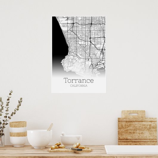 Torrance Map - California - City Map Poster (Keuken)
