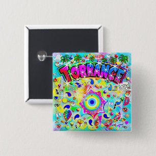 Torrance Mystic Dance Vierkante Button 5,1 Cm