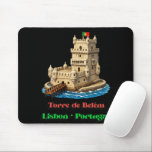 Torre De Belem Muismat<br><div class="desc">This mouse pad displays a clean illustration of Torre de Belém,  capturing the historic structure and surrounding waters. The design combines functionality with travel inspired aesthetics,  making it suitable for home offices,  study desks or Portugal travel enthusiasts.</div>