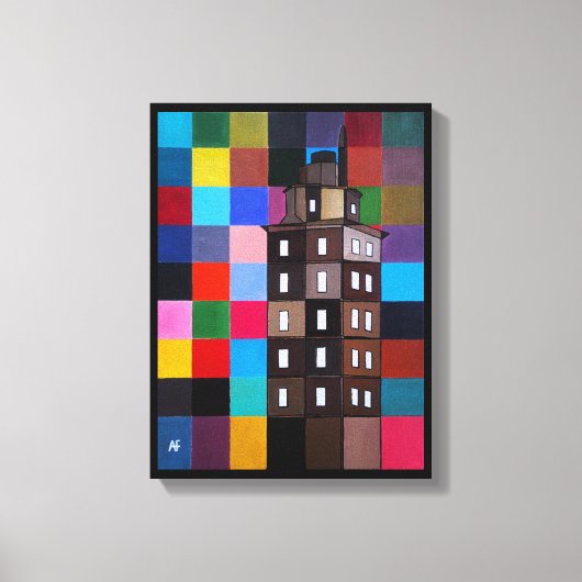 Torre de Hércules Abstract Painting by Alfred Fox Canvas Afdruk (Voorkant)