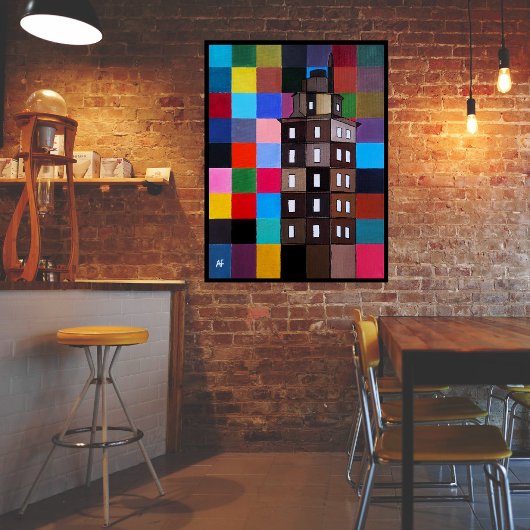 Torre de Hércules Abstract Painting by Alfred Fox Canvas Afdruk