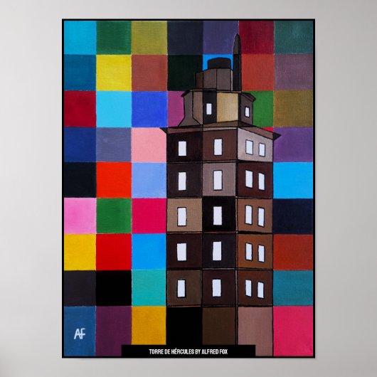 Torre de Hércules Abstract Schilderij van Alfred F Poster (Voorkant)