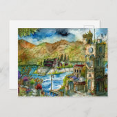 Torre del Lago Acuarela  Briefkaart (Voorkant / Achterkant)