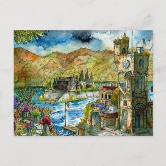 Torre del Lago Acuarela  Briefkaart (Voorkant)