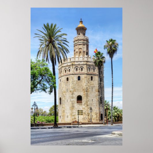 Torre del Oro in het Poster van Sevilla (Voorkant)