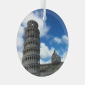 Torre di Pisa Tuscany met een prachtige blauwe hem Glas Ornament (Voorkant Rechts)