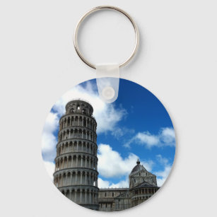 Torre di Pisa Tuscany met een prachtige blauwe hem Sleutelhanger