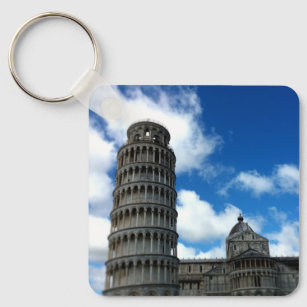 Torre di Pisa Tuscany met een prachtige blauwe hem Sleutelhanger